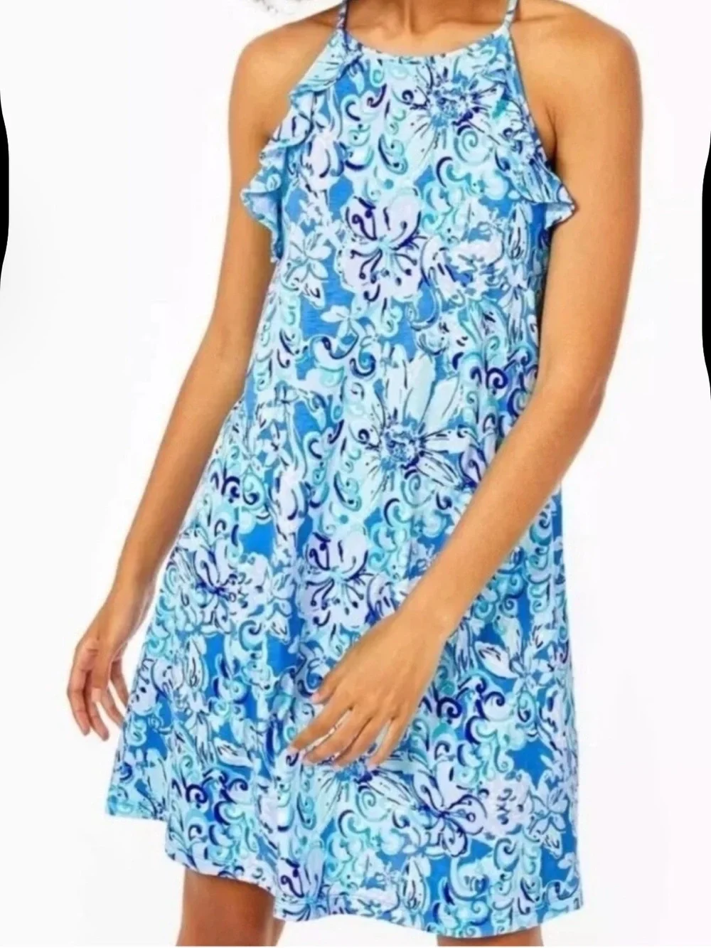 Lilly Pulitzer Billie dress size M Saltwater blue Suns out funs out - Picture 8 of 10